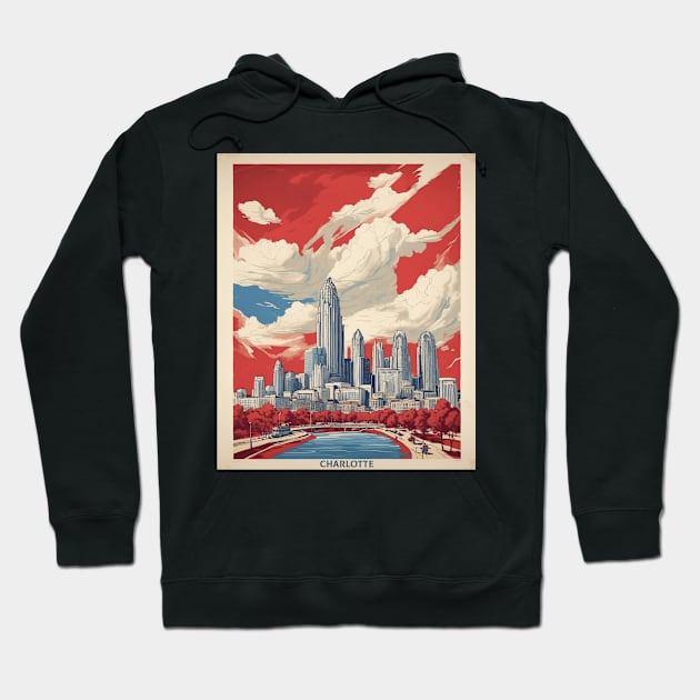 Charlotte North Carolina United States of America Tourism Vintage Poster Hoodie by TravelersGems